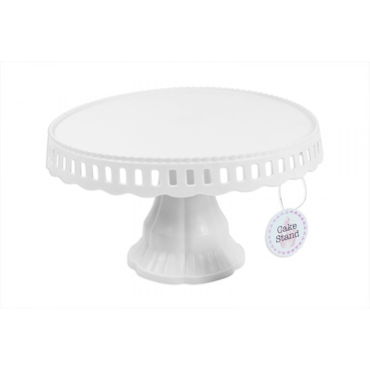 BUY BAKING AND CAKE DECORATIONS ONLINE. WHITE PLASTIC CAKE STAND 26 X