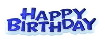 BUY BAKING AND CAKE DECORATIONS ONLINE. HAPPY BIRTHDAY MOTTOS BLUE